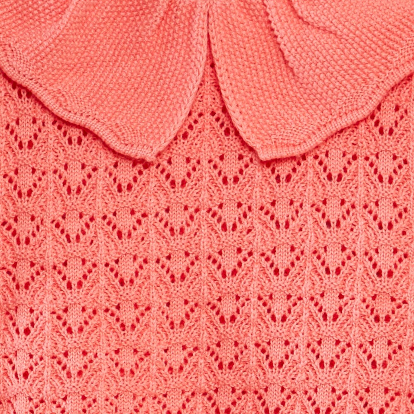 Pull en crochet avec col claudine ROSE