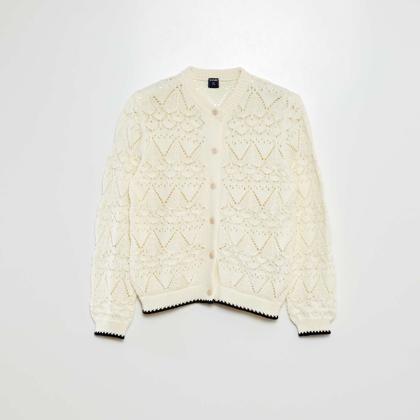 Gilet en crochet en maille ajourée BEIGE