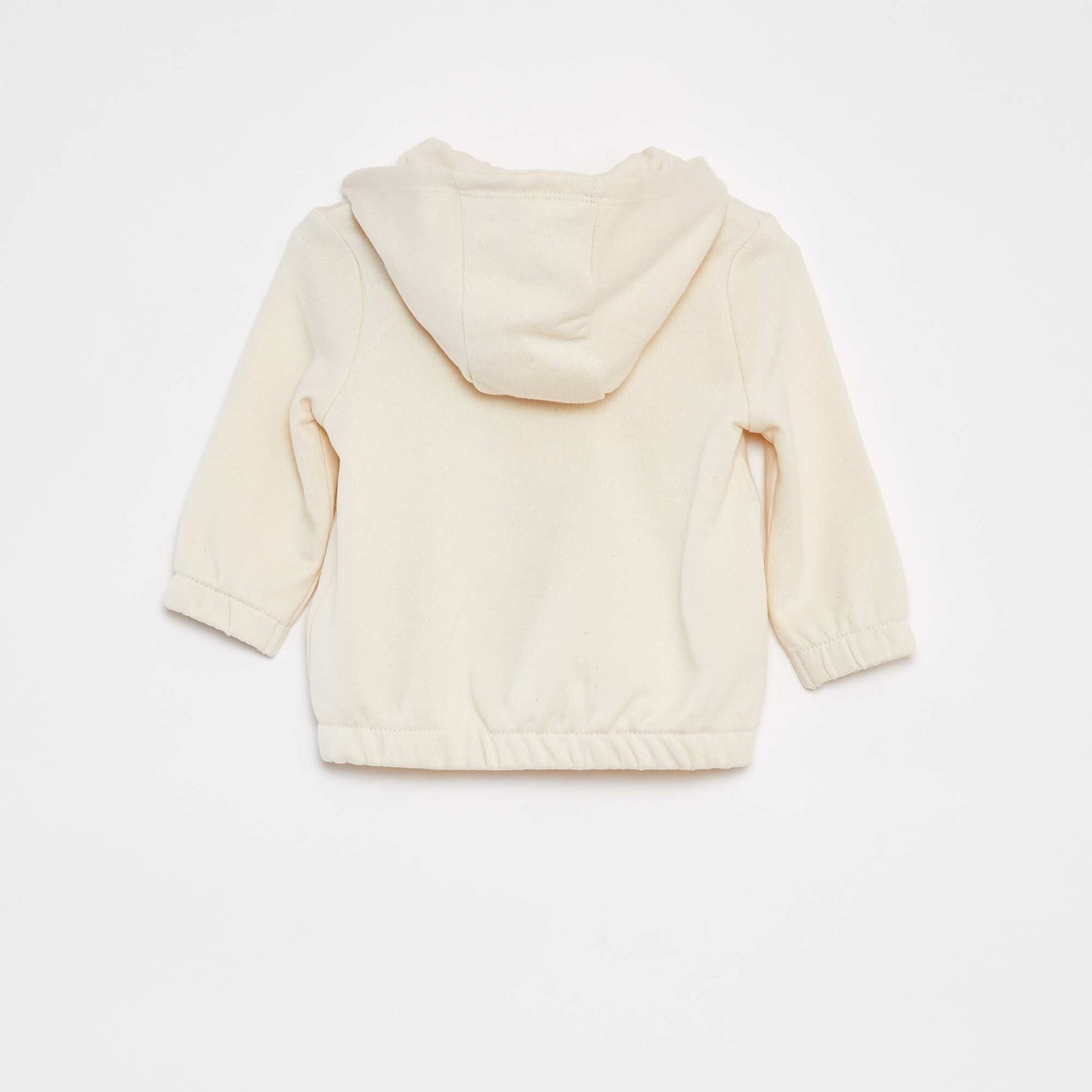 Sweat zippé uni à capuche BLANC