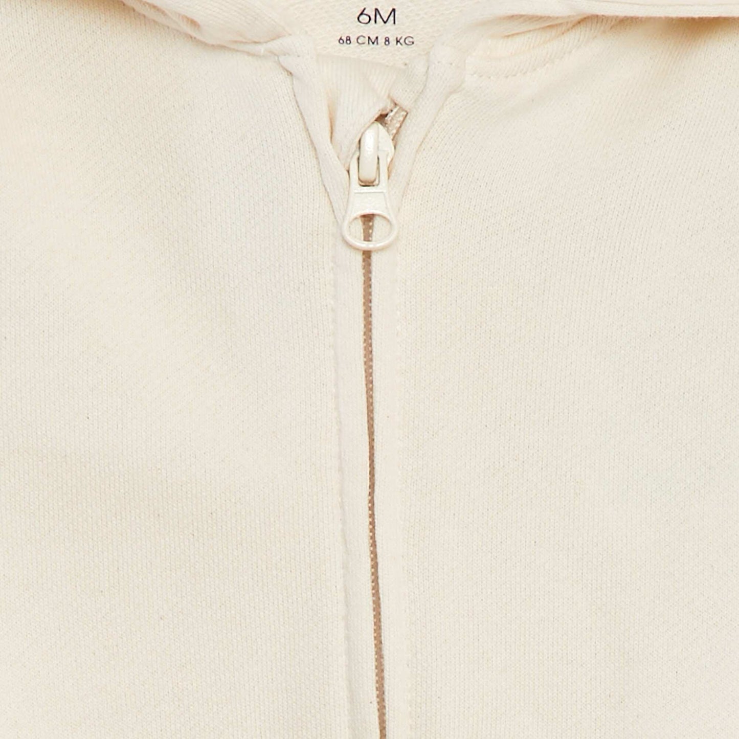 Sweat zippé uni à capuche BLANC