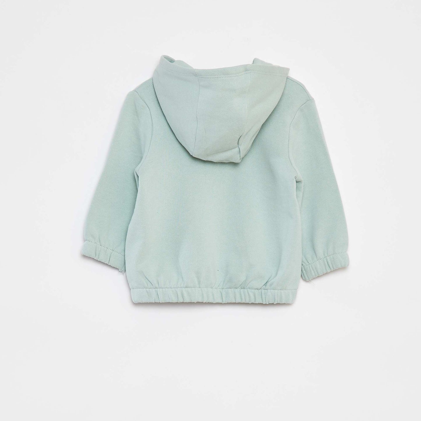 Sweat zippé uni à capuche BLEU