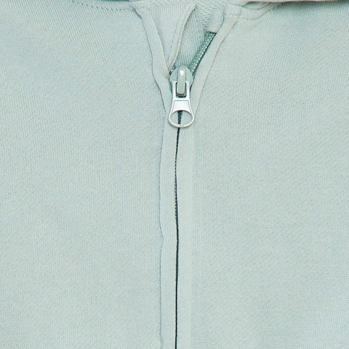 Sweat zippé uni à capuche BLEU