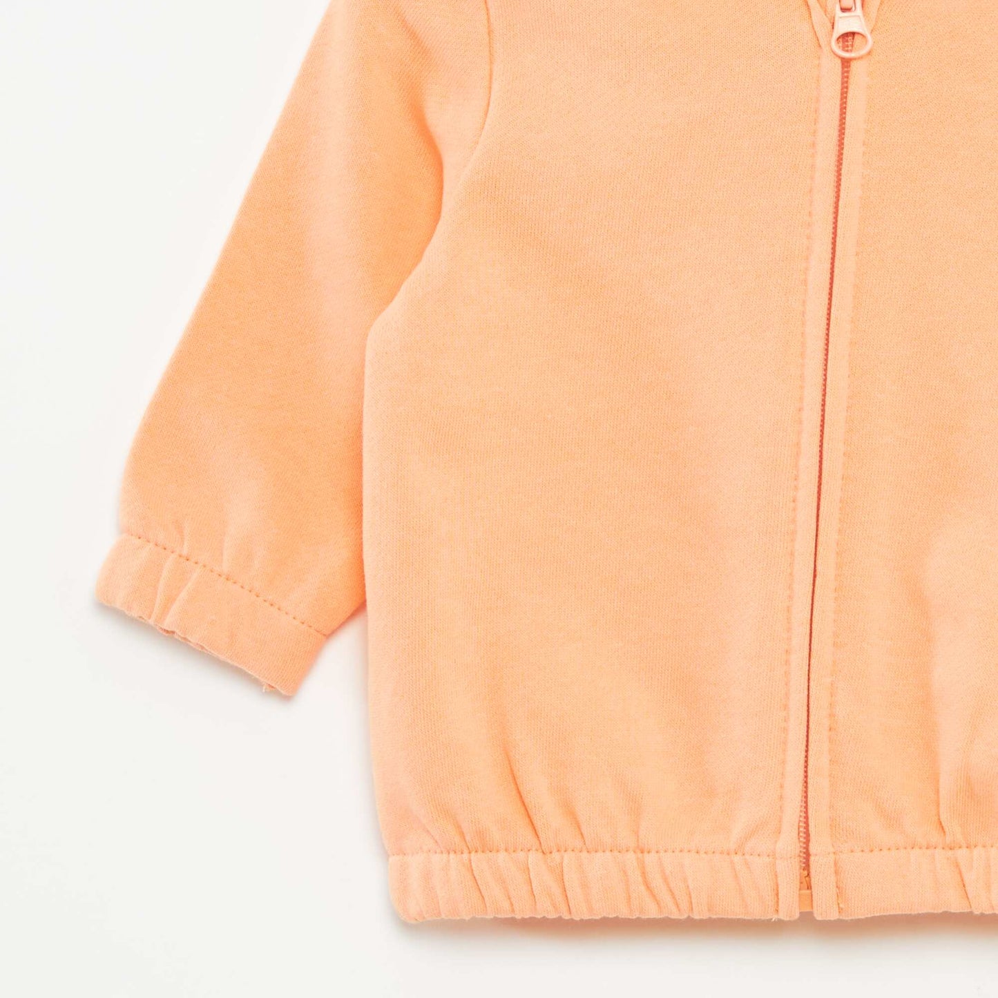 Sweat zippé uni à capuche ORANGE