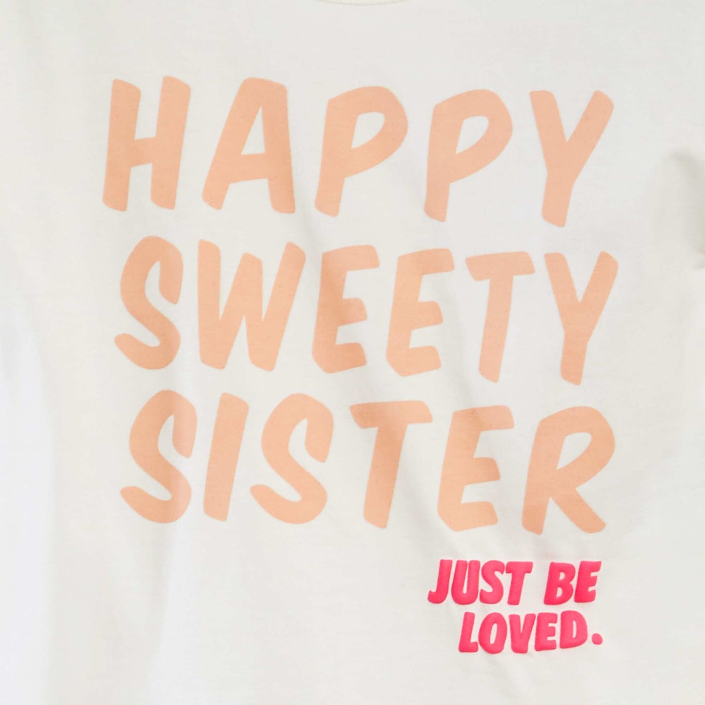 T-shirt à message pour les sœurs BLANC