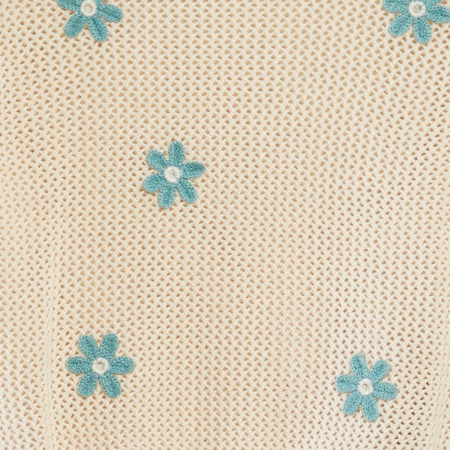 Pull en crochet 'Fleurs' BLANC