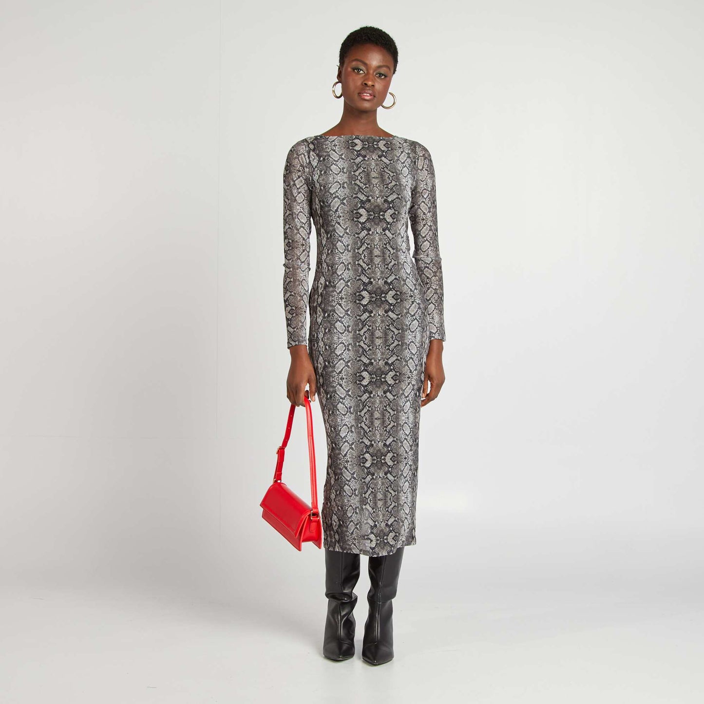 Robe en mesh imprimée GRIS