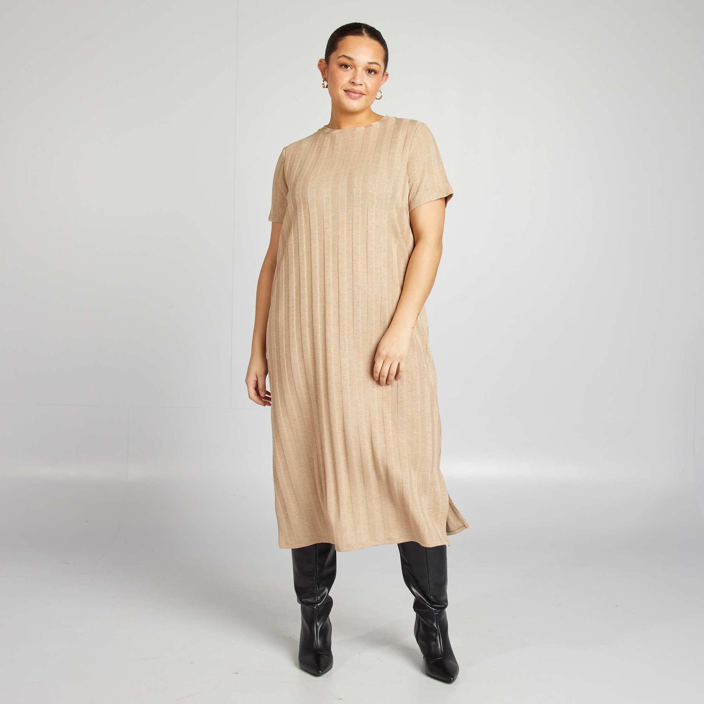 Robe midi stretch BEIGE