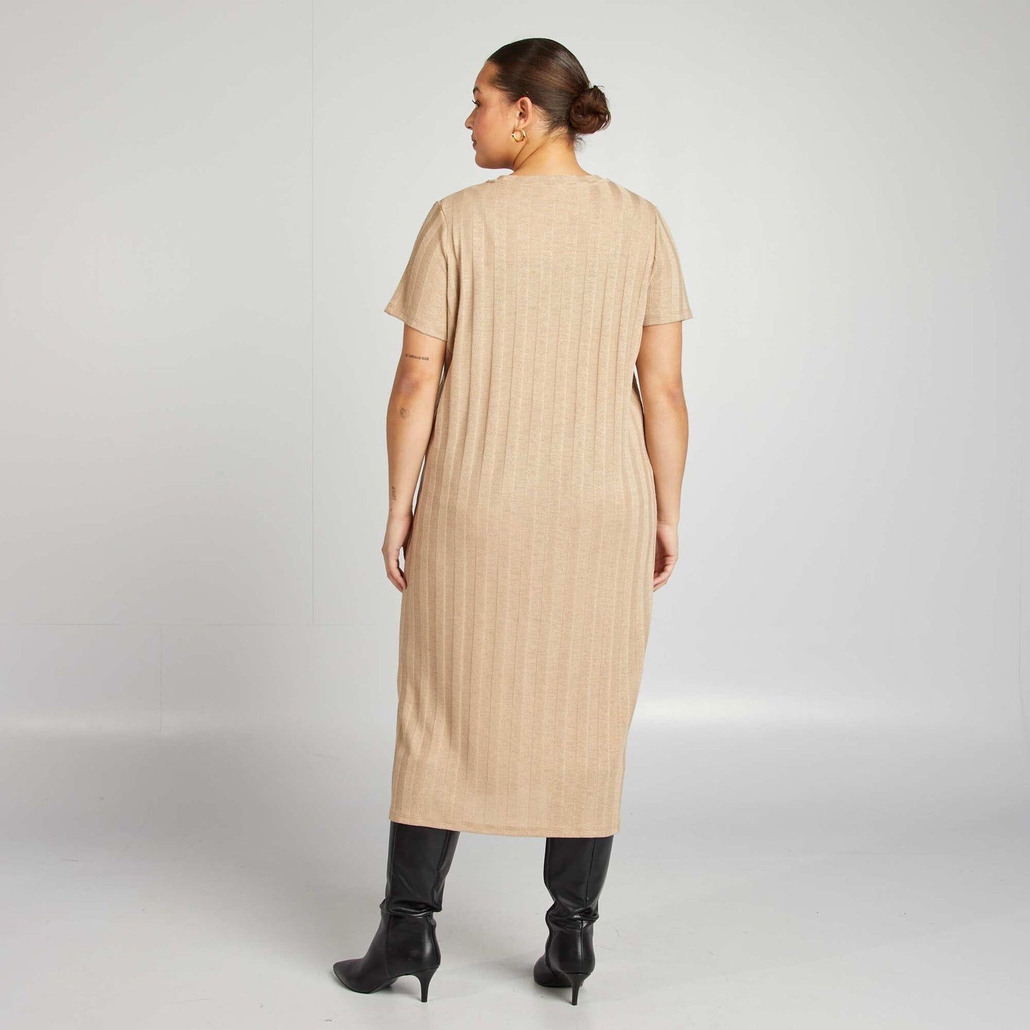 Robe midi stretch BEIGE