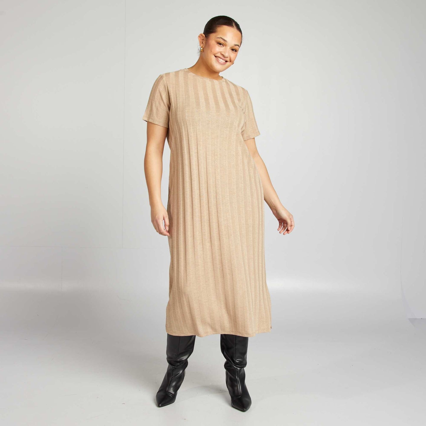 Robe midi stretch BEIGE