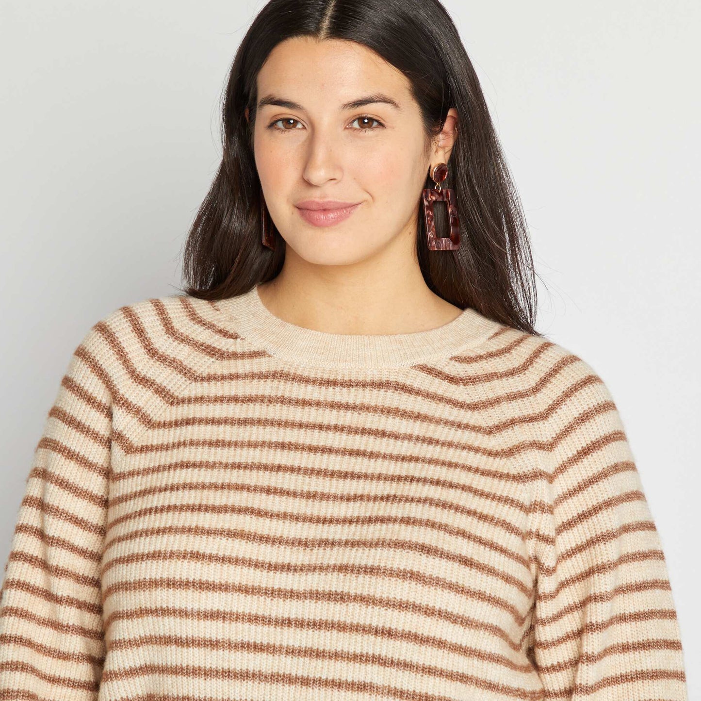 Pull rayé en mode tricot Beige