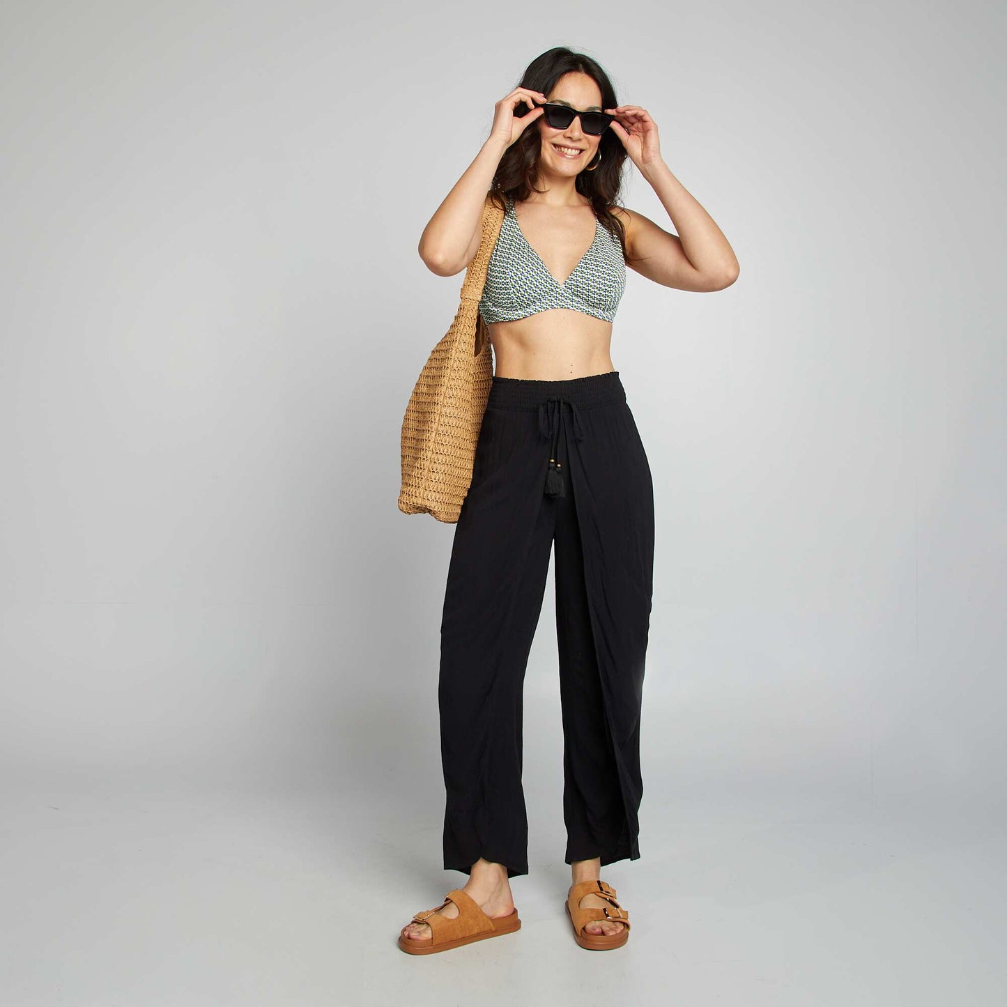 Soutien-gorge de bain D&E VERT/BLEU/BLANC