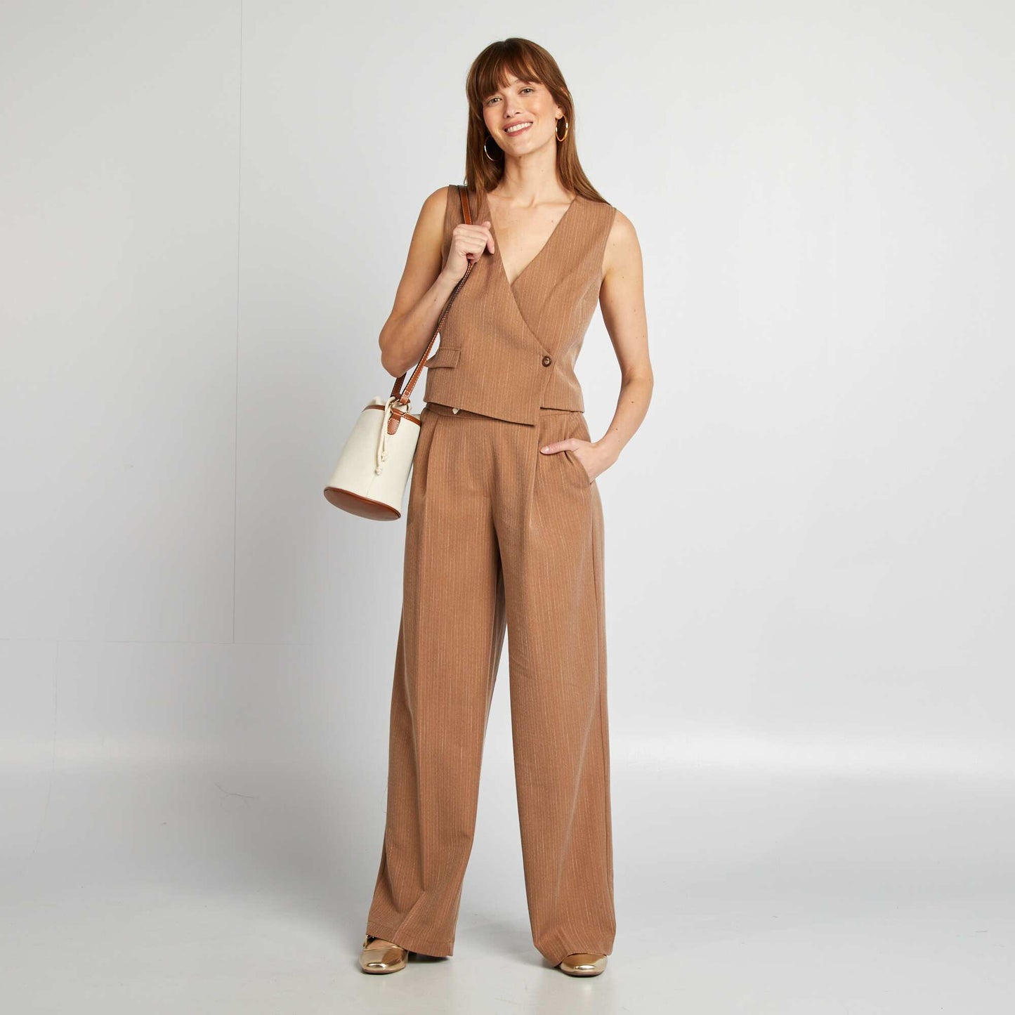Gilet de costume asymétrique MARRON