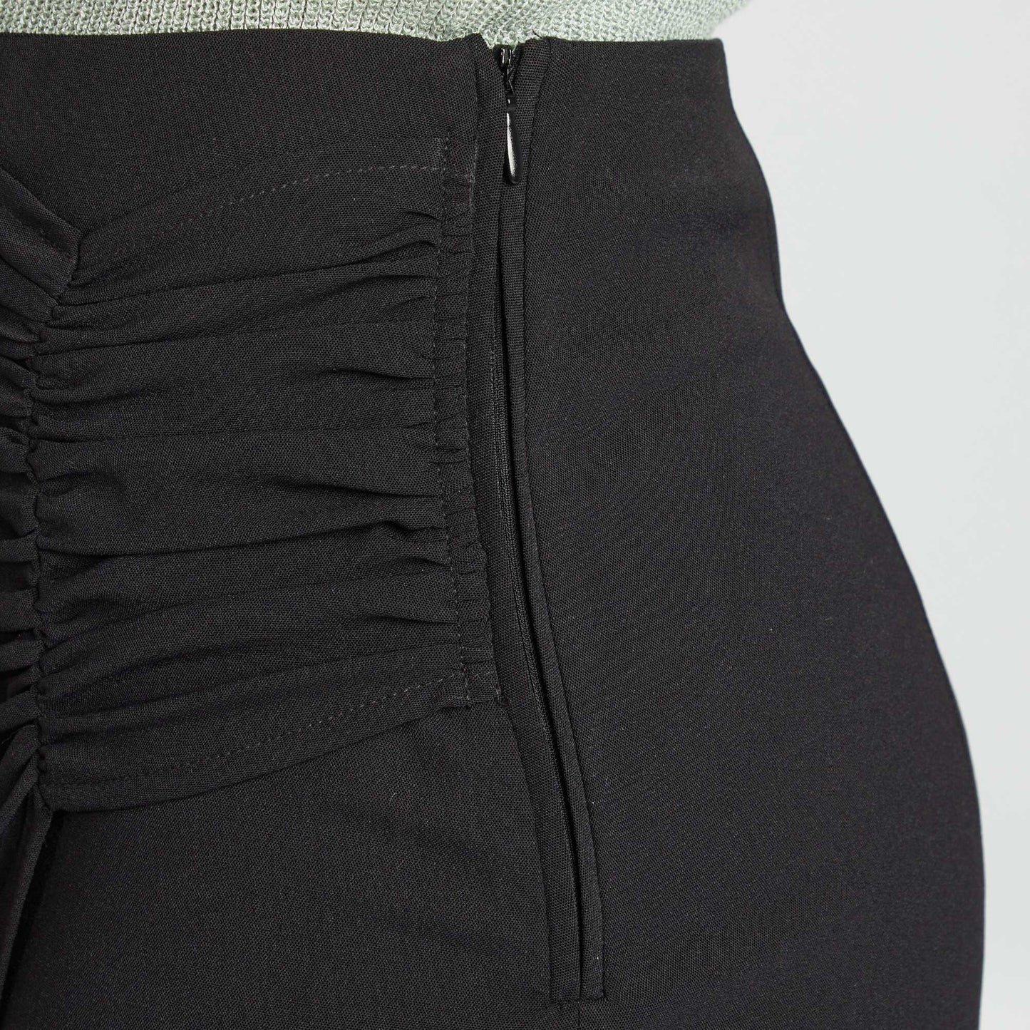 Jupe midi fluide effet drapé NOIR