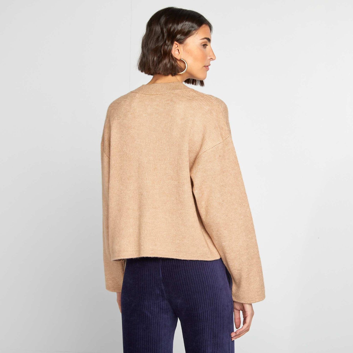 Gilet en maille fines jauges BEIGE