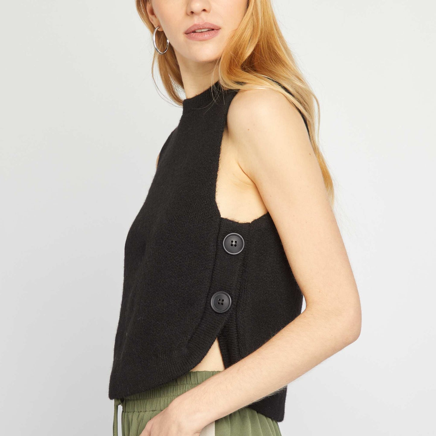 Pull sans manches NOIR