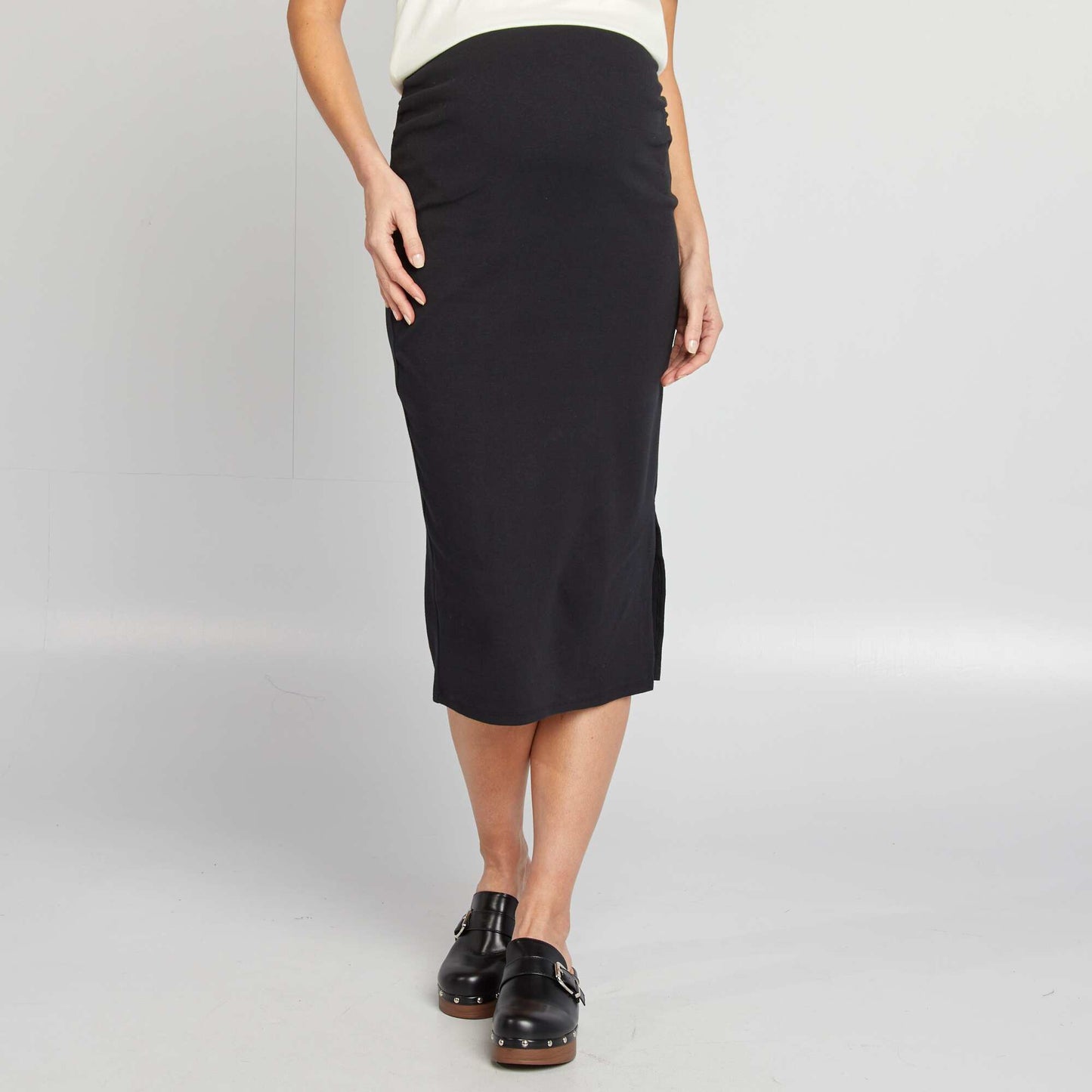 Jupe midi moulante NOIR