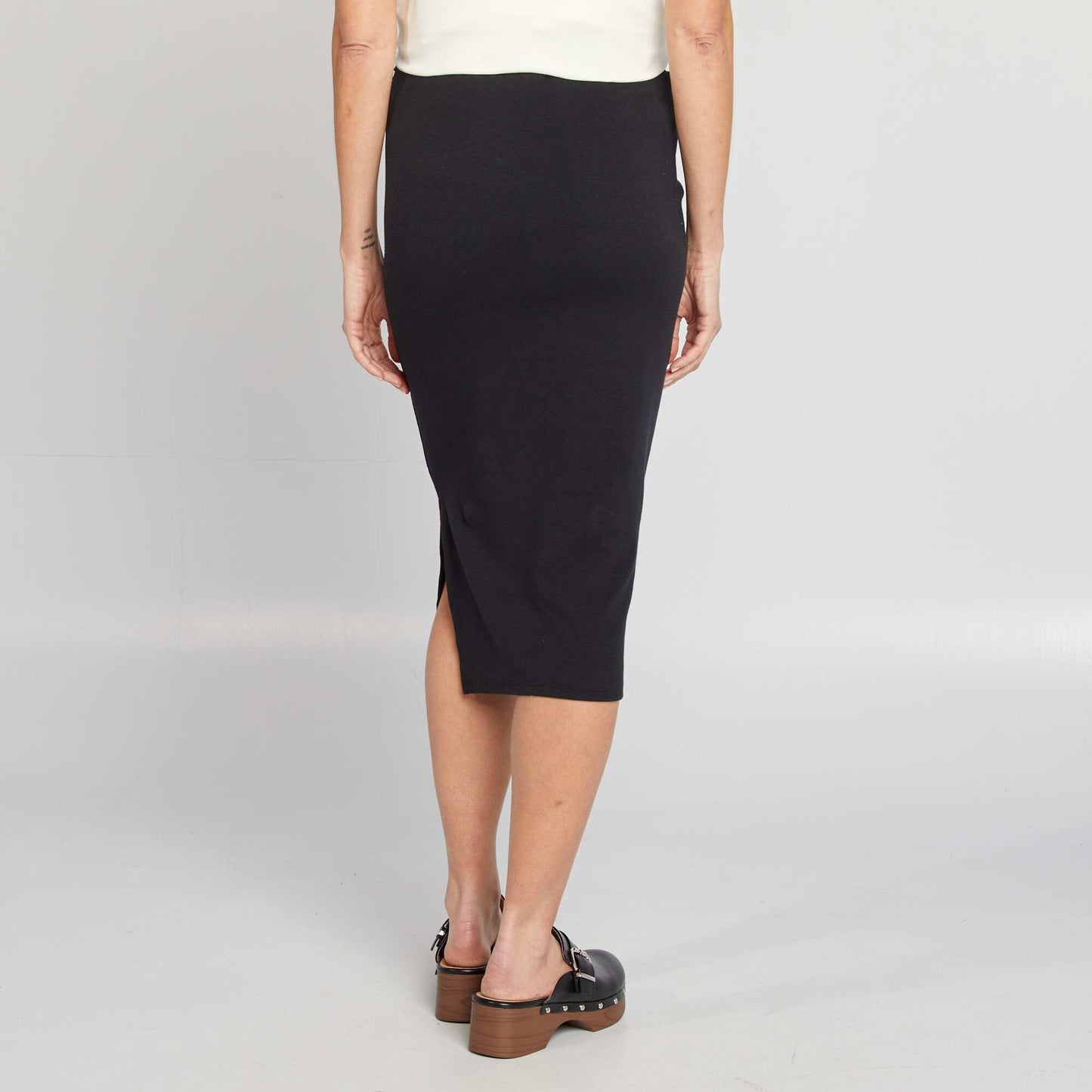 Jupe midi moulante NOIR
