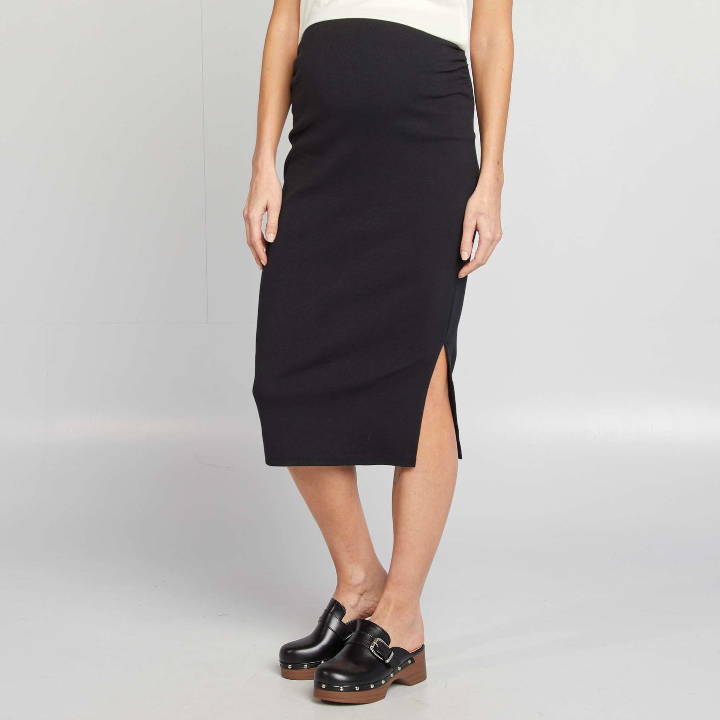 Jupe midi moulante NOIR