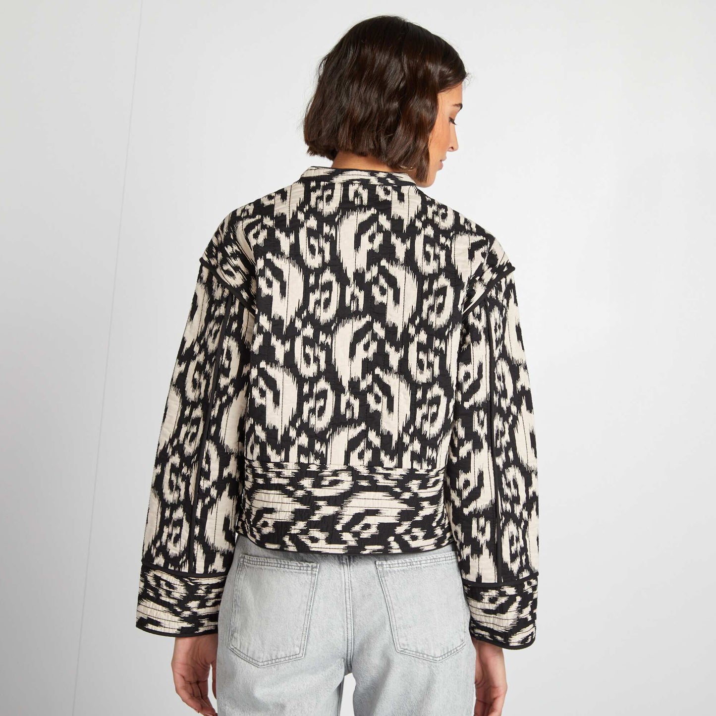 Veste matelassée imprimée NOIR