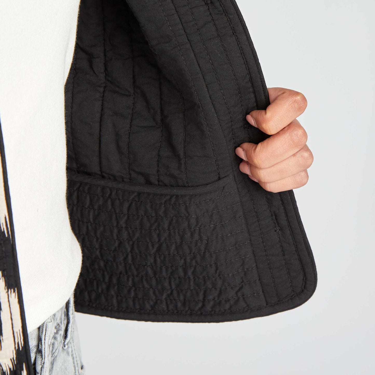Veste matelassée imprimée NOIR