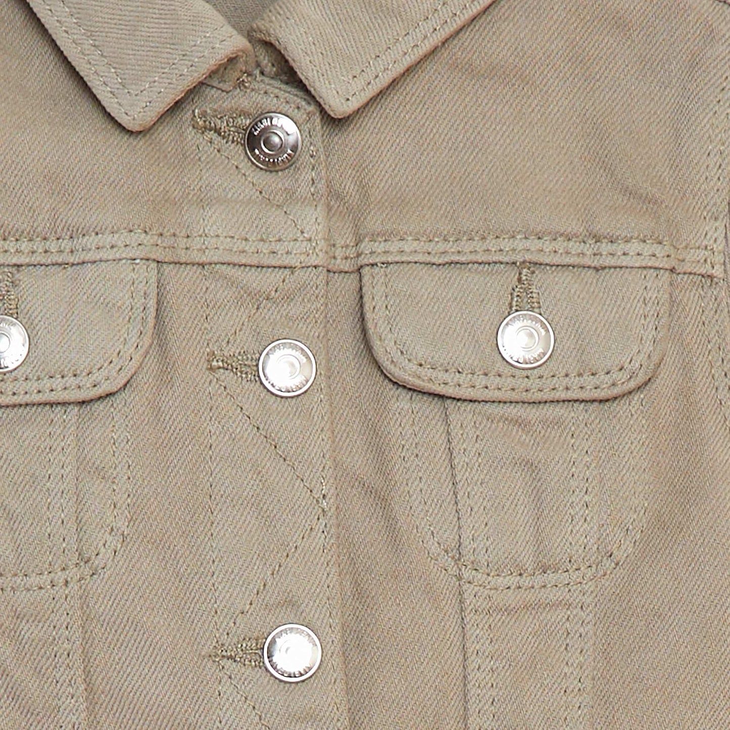 Veste denim avec ouverture pressionnée VERT