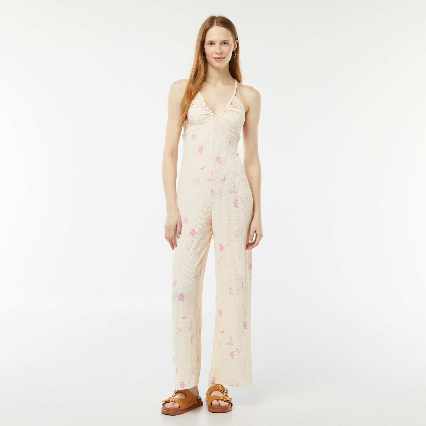Combinaison pantalon en maille gaufrée ROSE