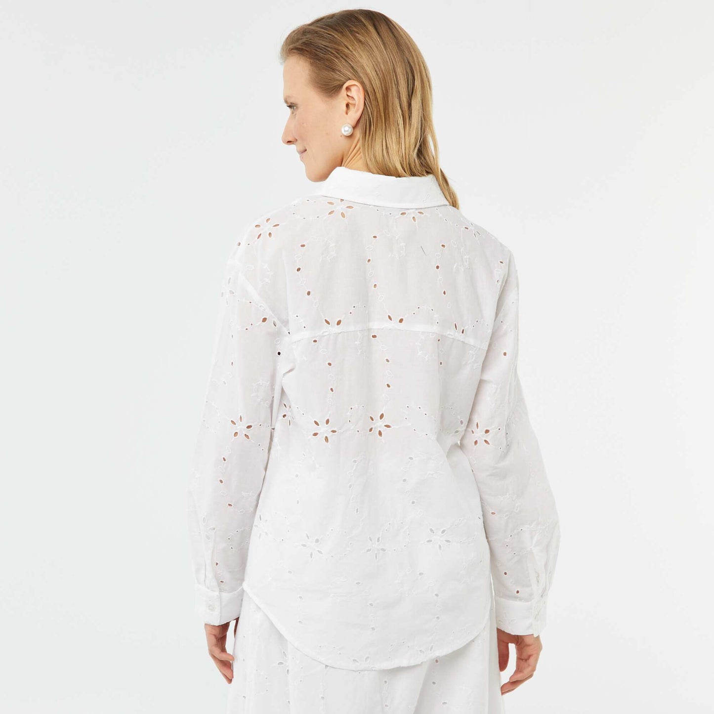Chemise avec broderies anglaises BLANC