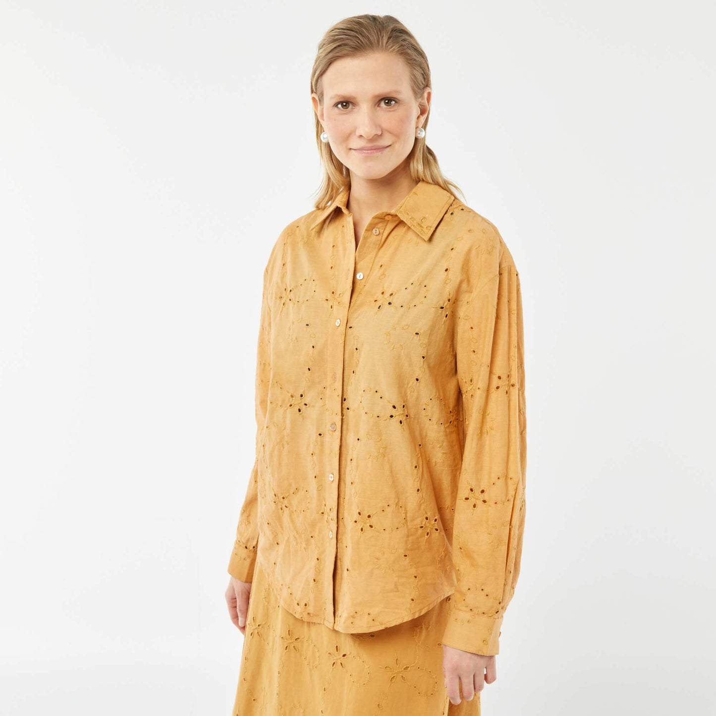 Chemise avec broderies anglaises BEIGE