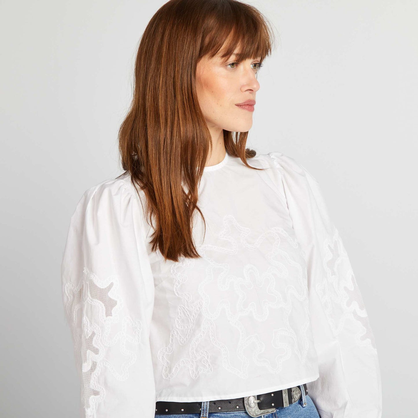 Blouse en voile de coton BLANC