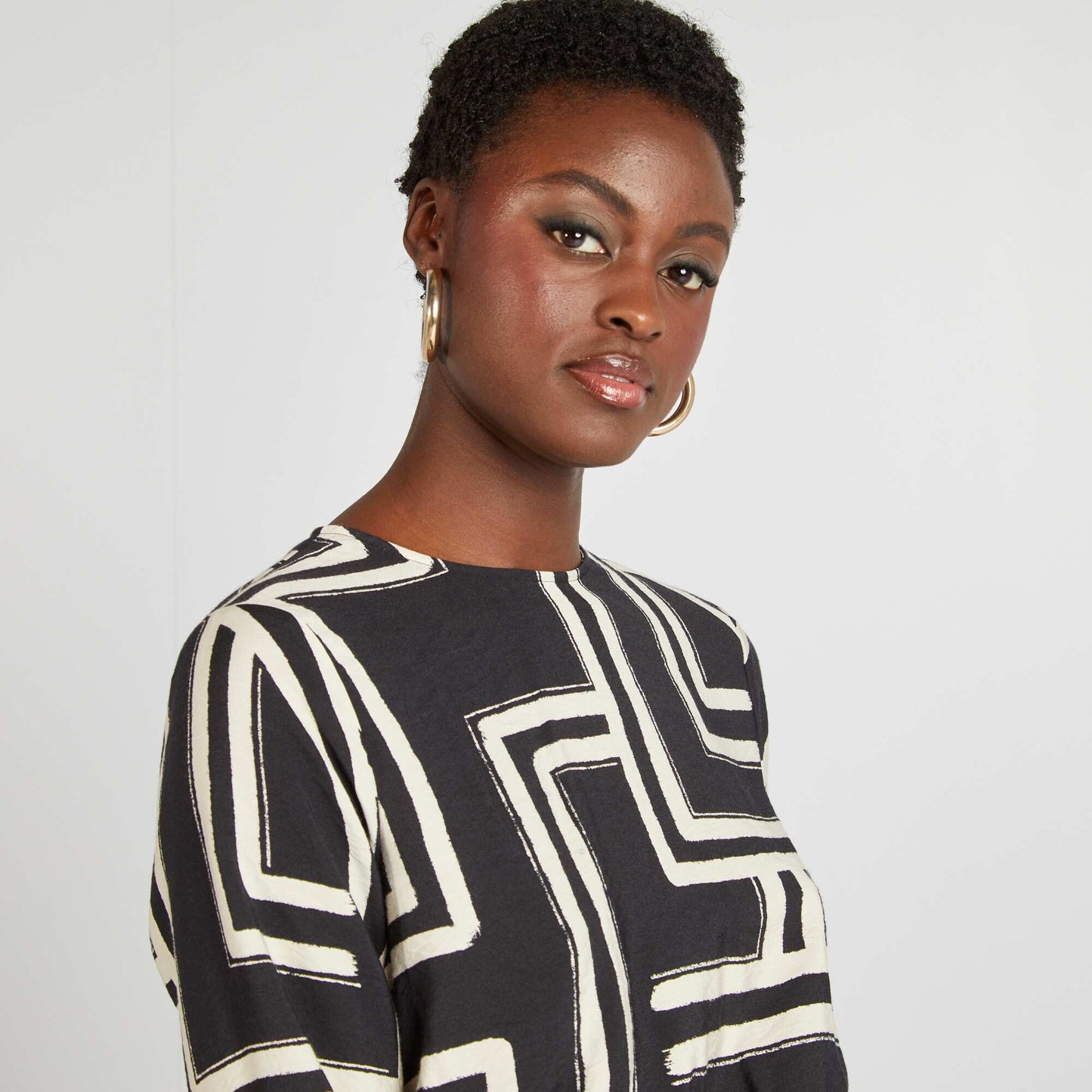 Blouse fluide imprimée Noir