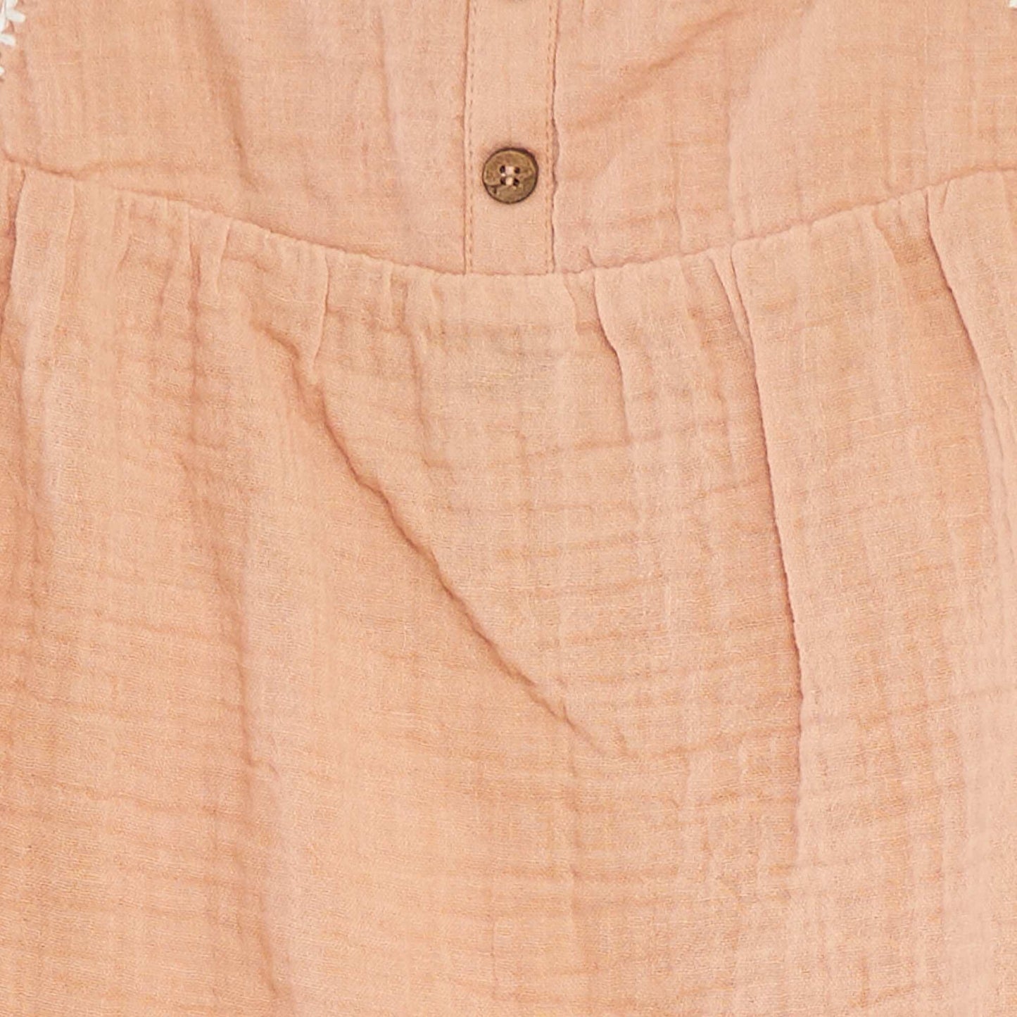 Top fines bretelles en gaze de coton BEIGE