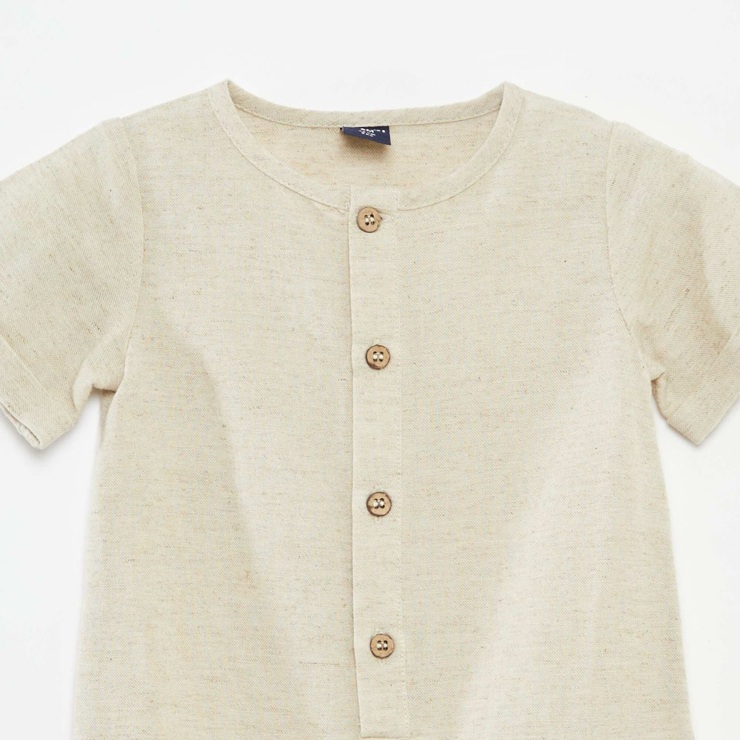 Combinaison courte avec ouverture boutonnée BLANC