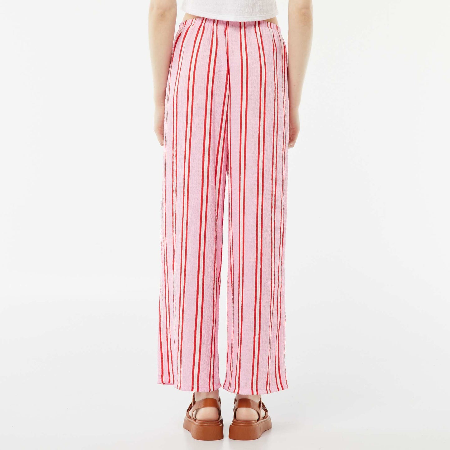 Pantalon large en maille gaufrée ROSE