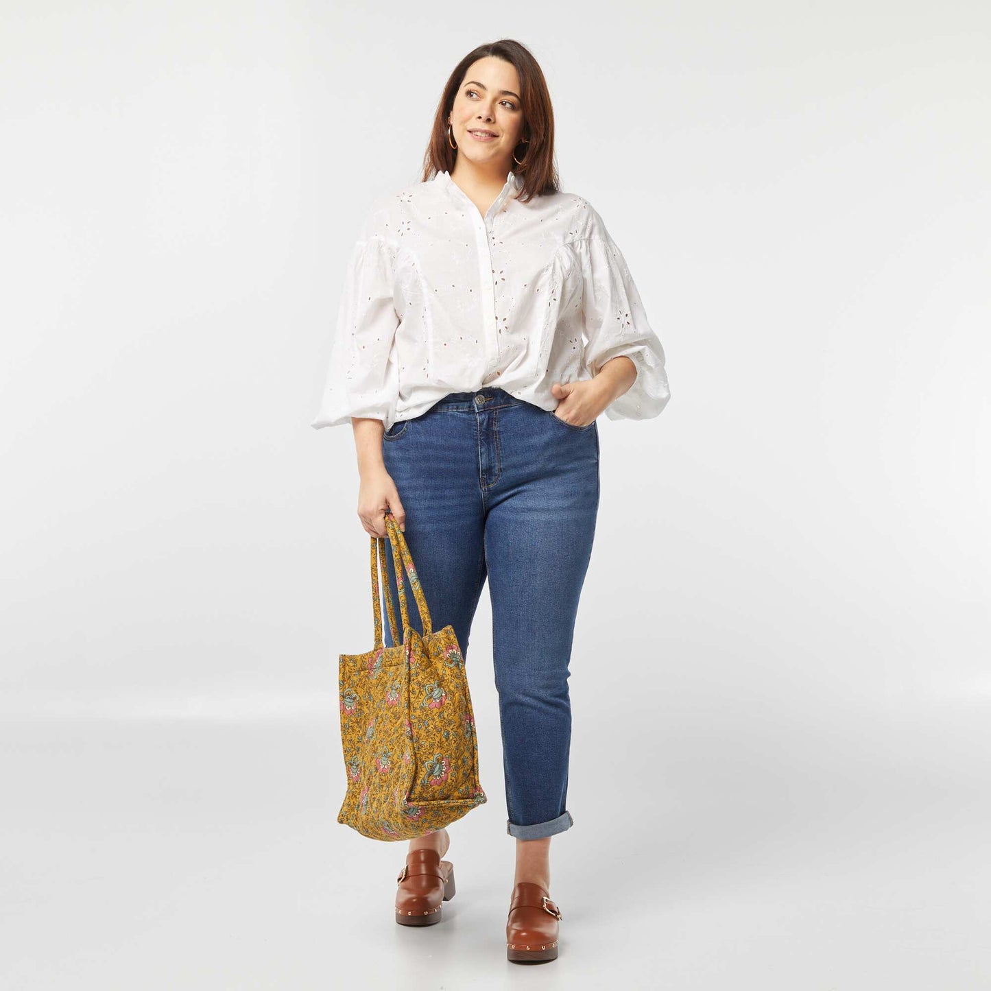 Blouse en broderie anglaise BLANC