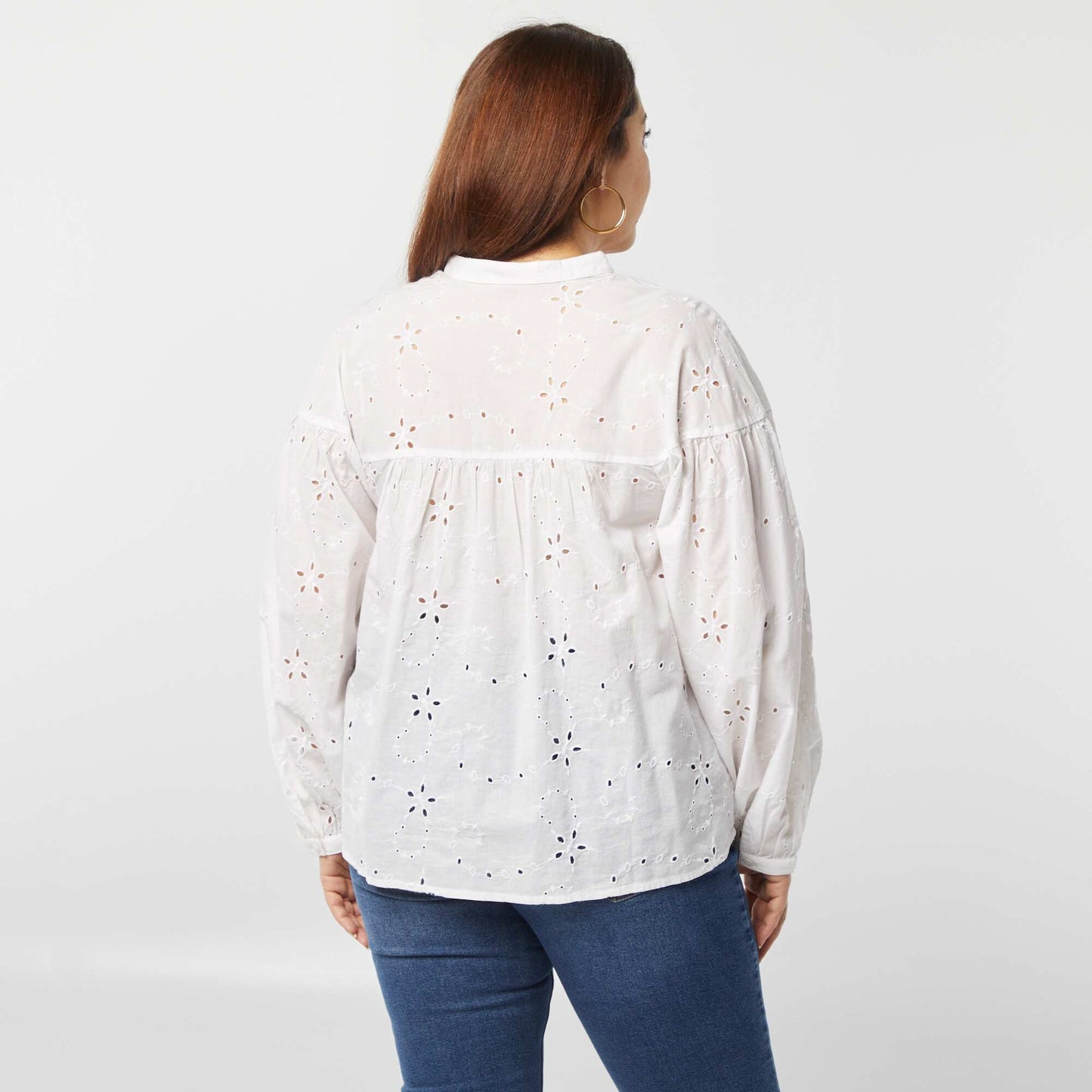 Blouse en broderie anglaise BLANC