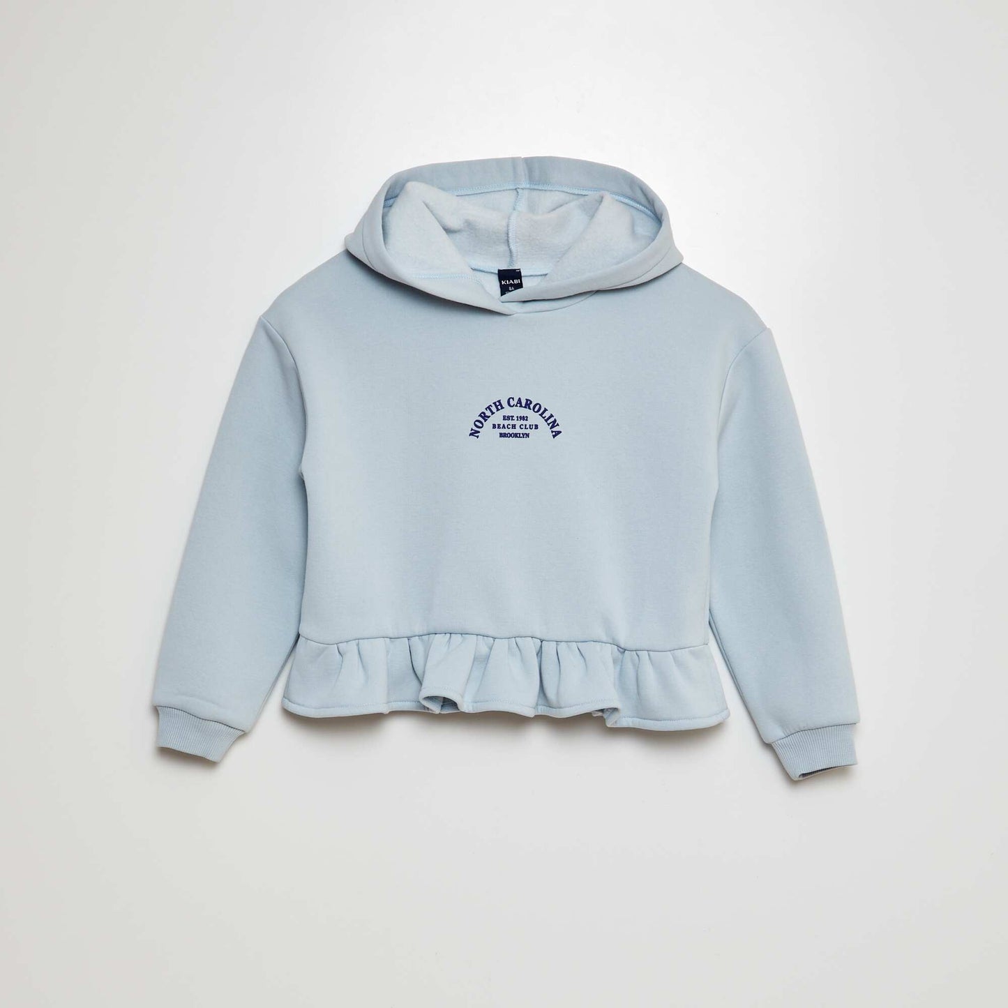 Sweat à capuche volanté Bleu