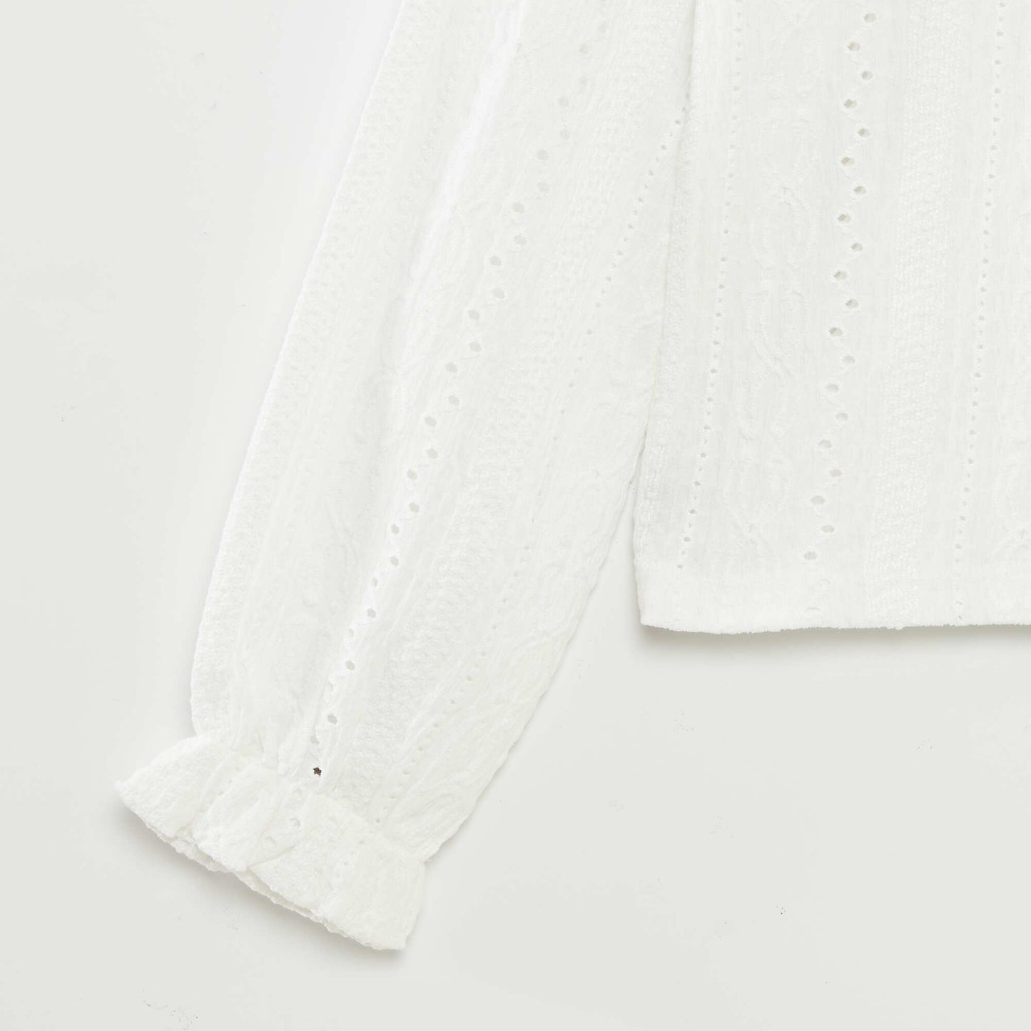 T-shirt à motifs ajourés blanc