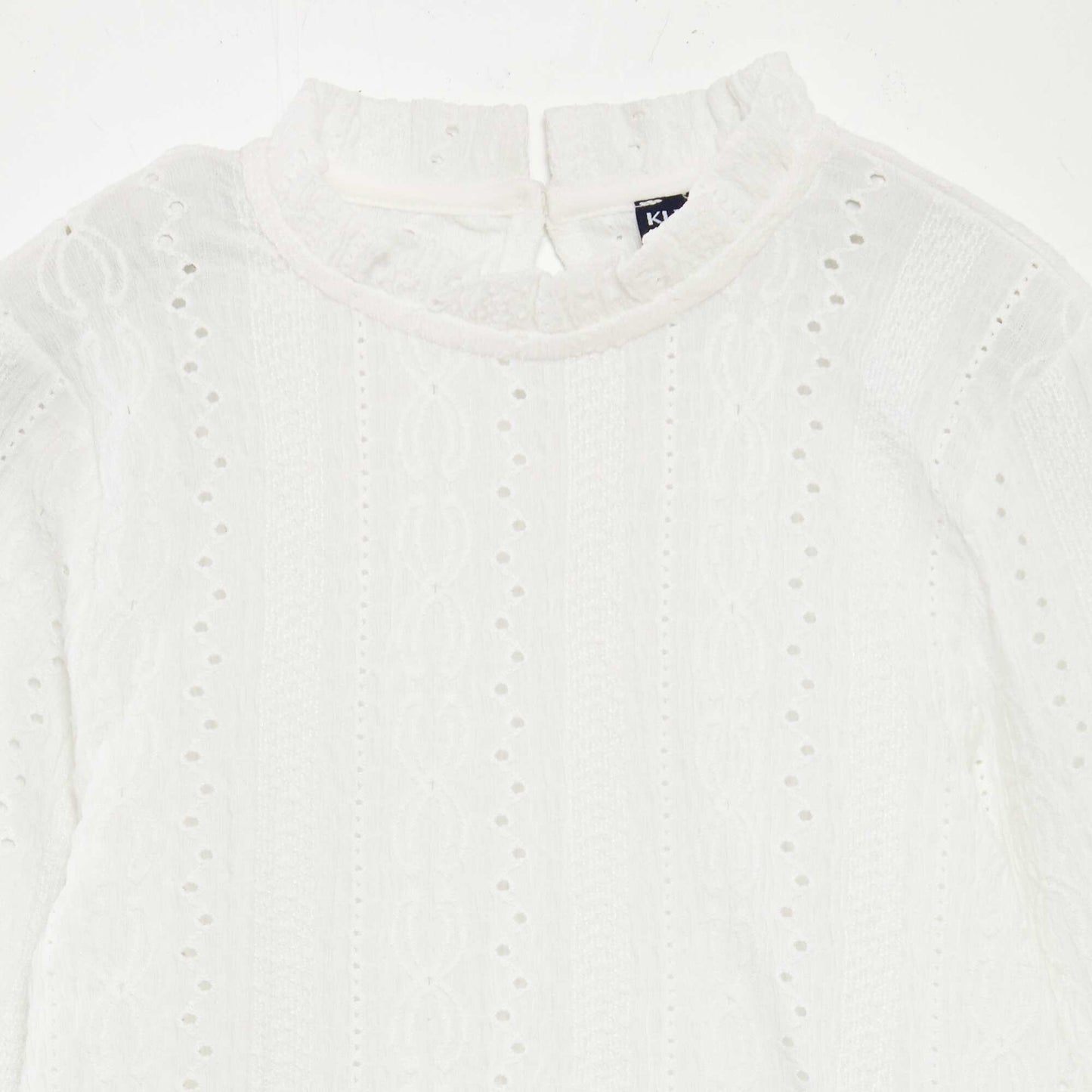 T-shirt à motifs ajourés blanc