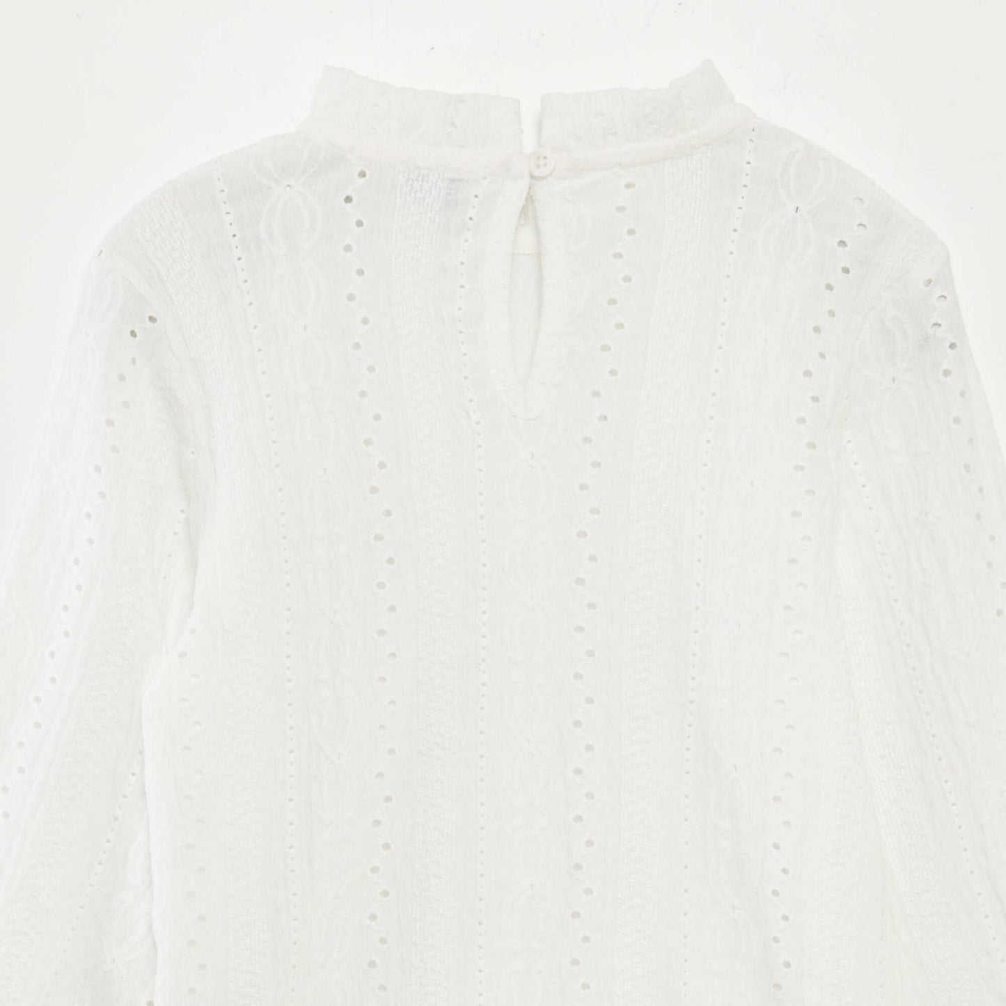 T-shirt à motifs ajourés blanc