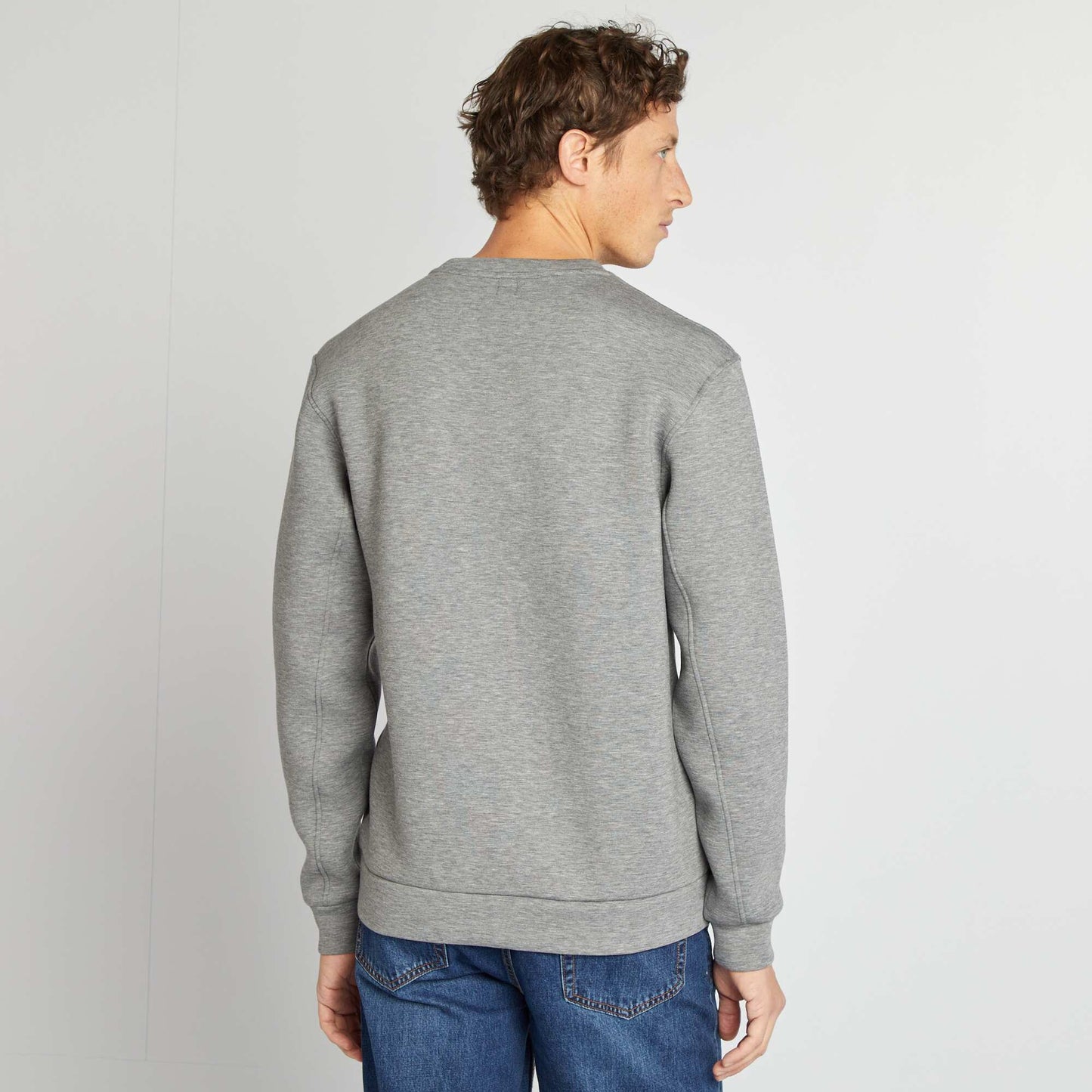 Sweat à col rond en néoprène GRIS
