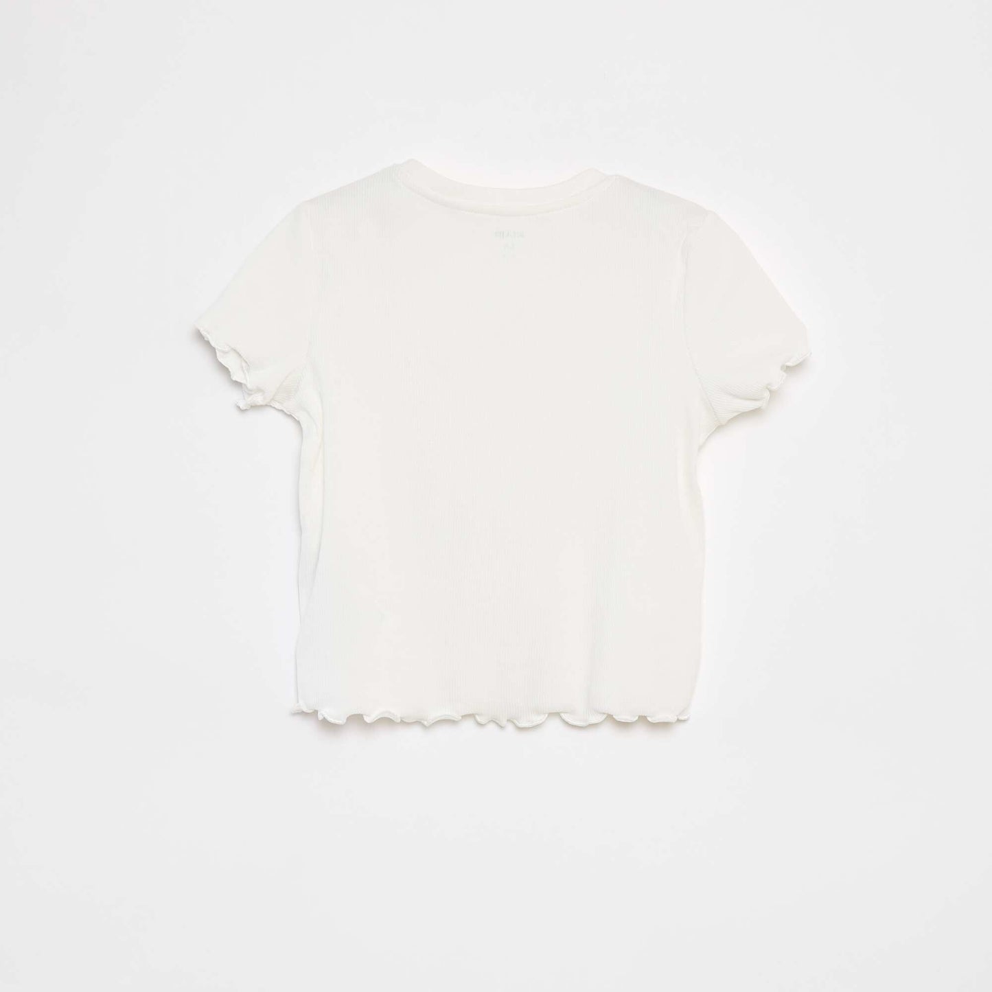 T-shirt côtelé fantaisie BLANC