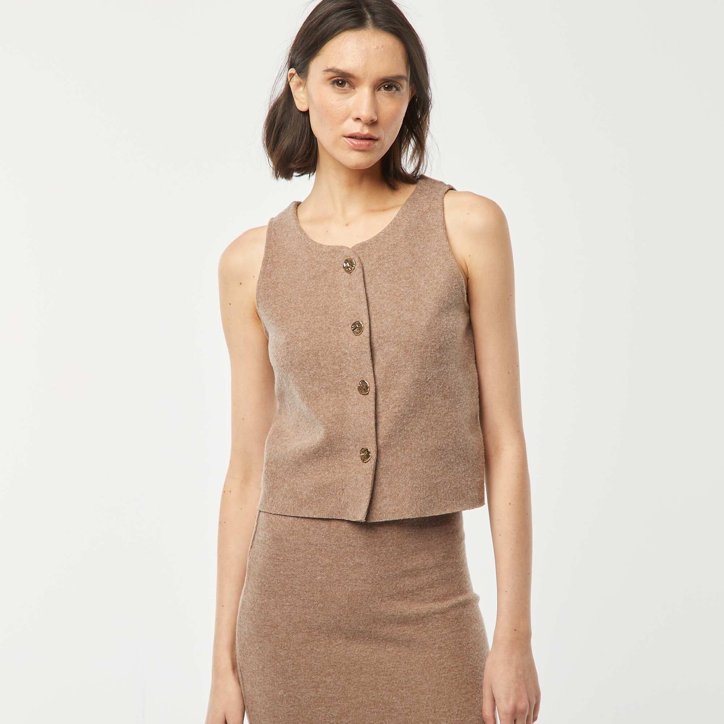 Gilet sans manches MARRON