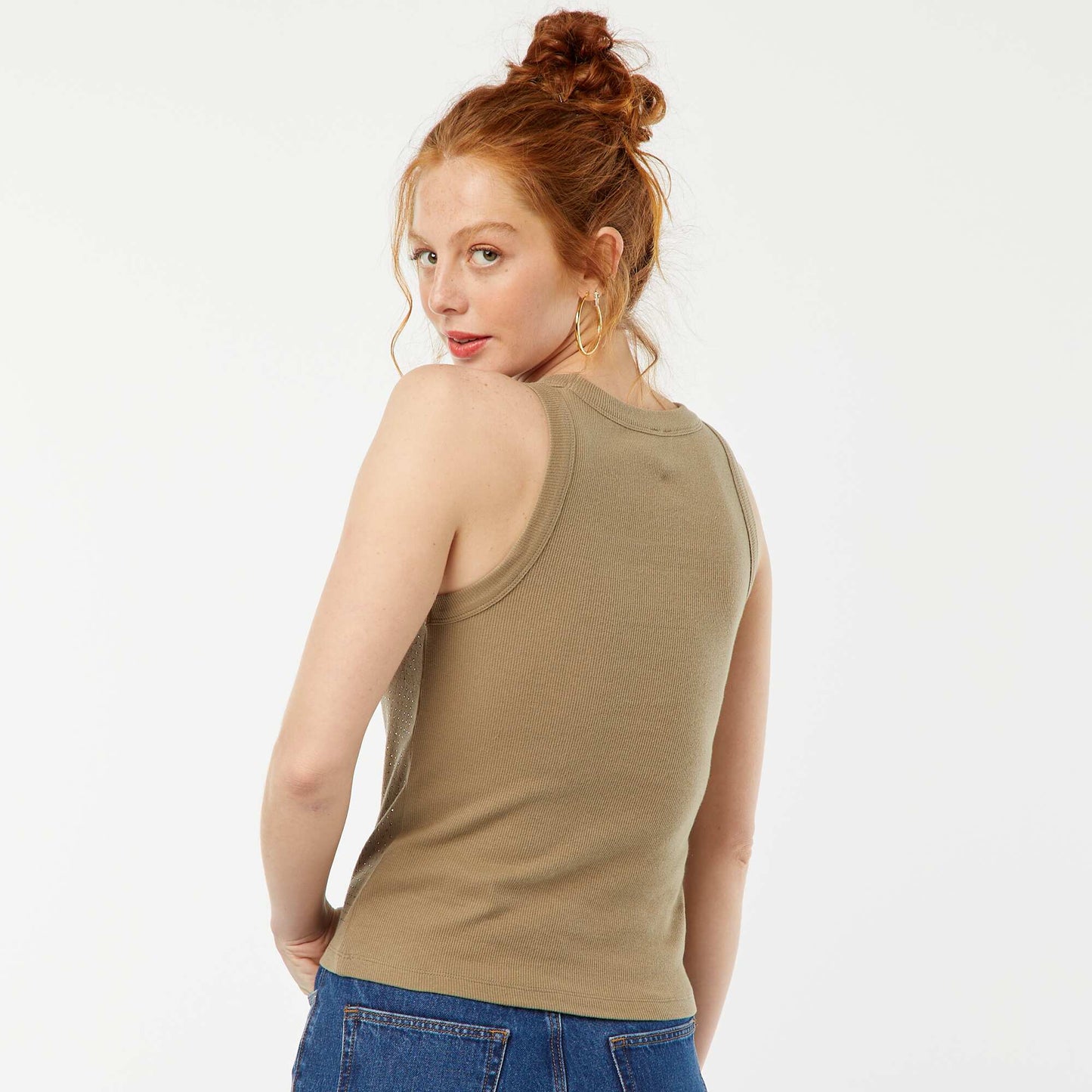 Débardeur à strass KAKI