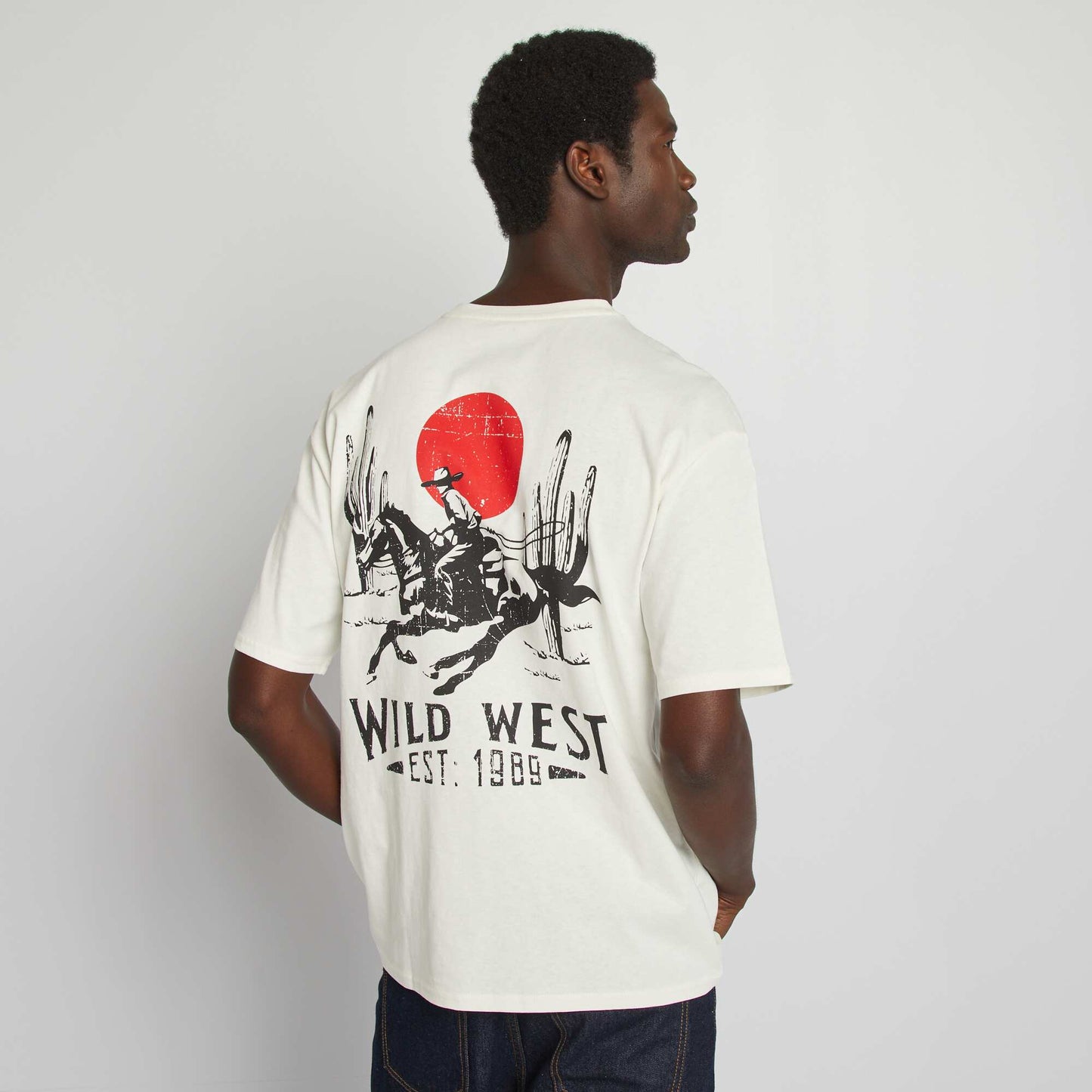 T-shirt 'Wild West' manches courtes BLANC