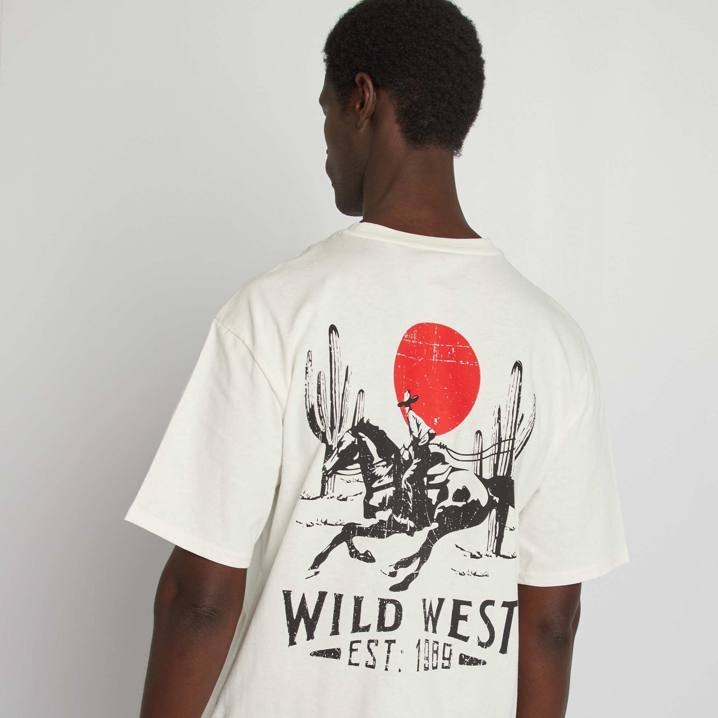 T-shirt 'Wild West' manches courtes BLANC