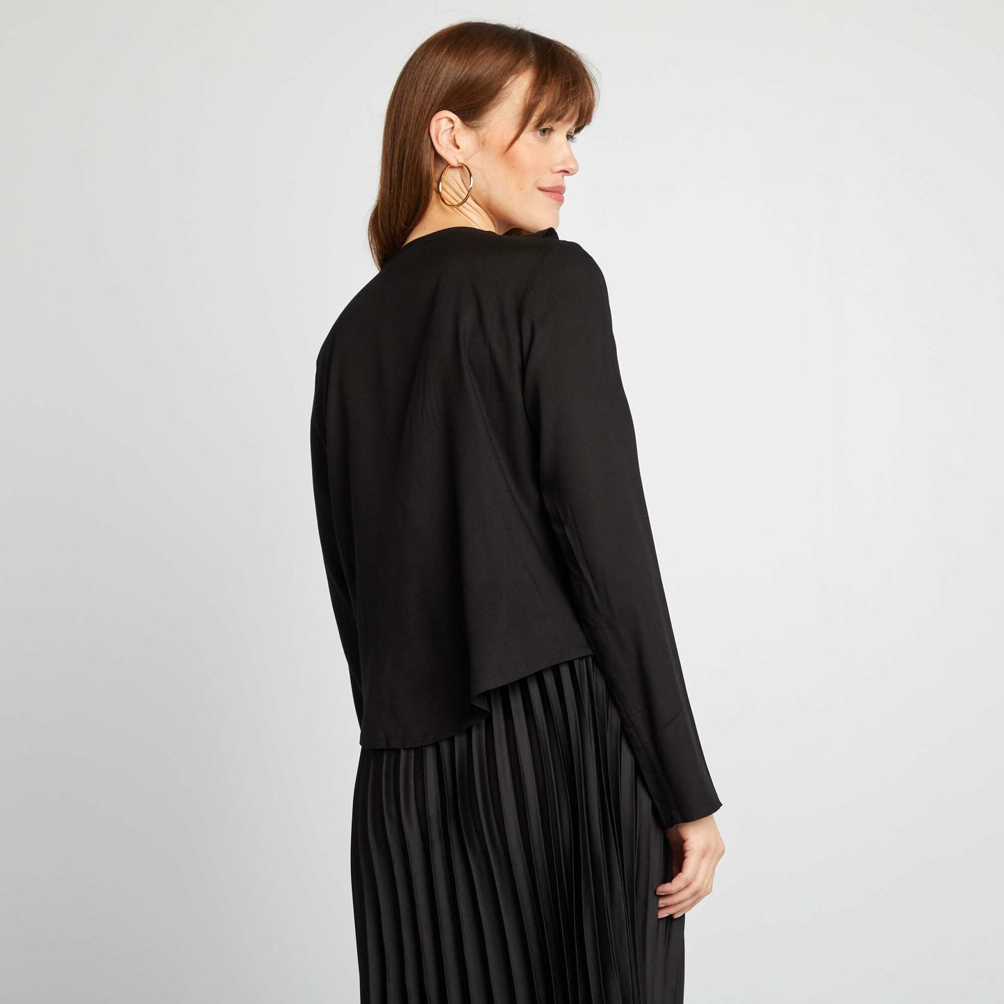 Blouse à volants à nouer NOIR