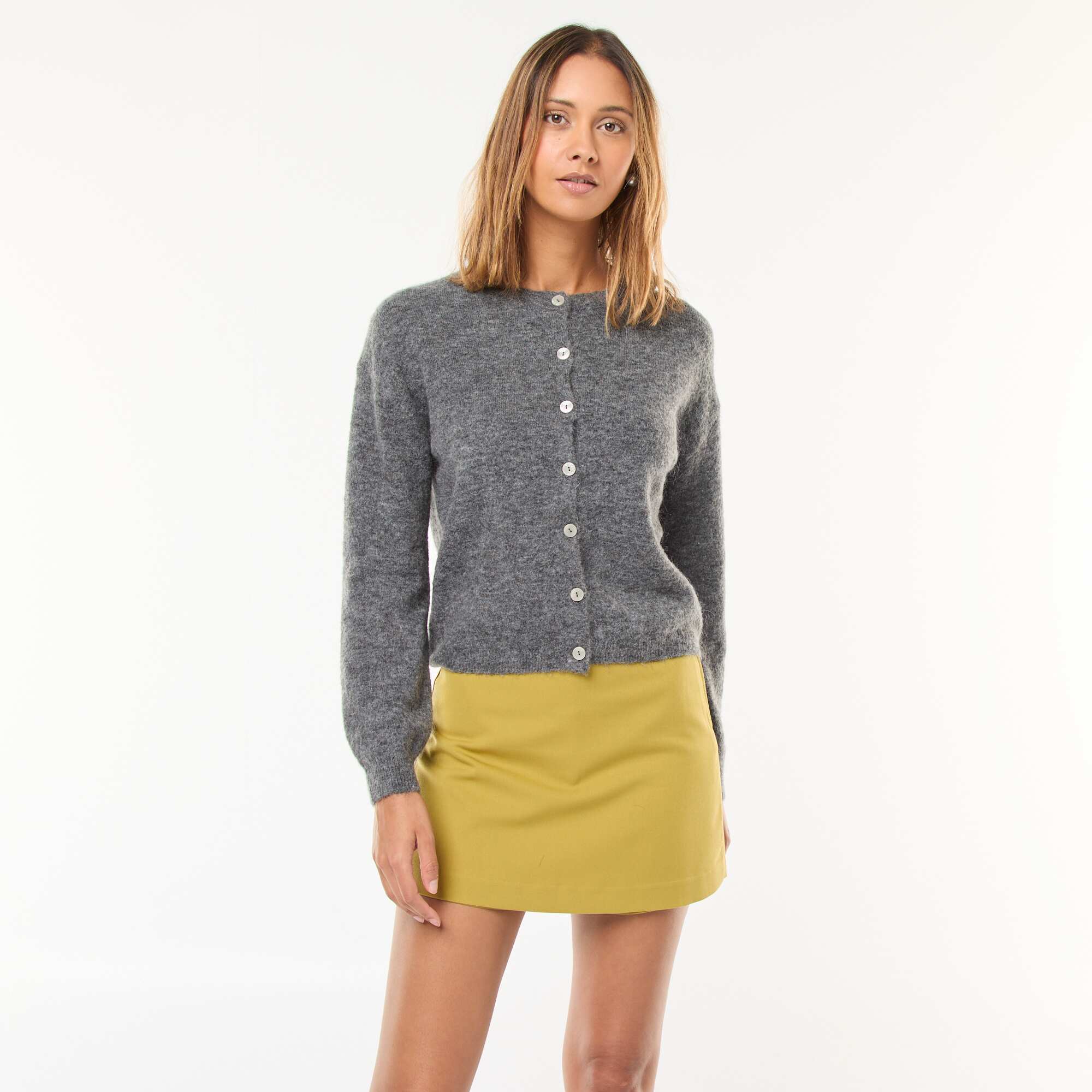 Gilet Delise vert clair mohair laine T.36