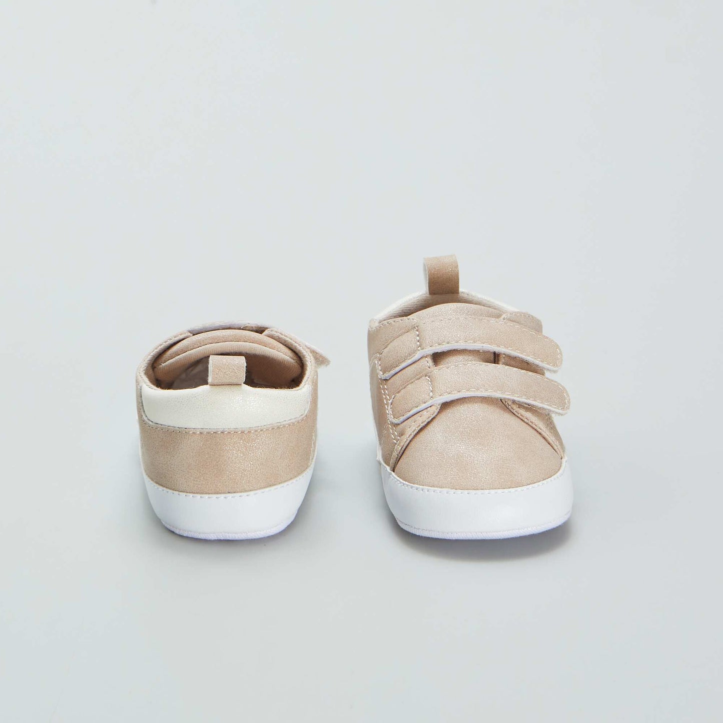 Baskets bicolores scratchs Beige