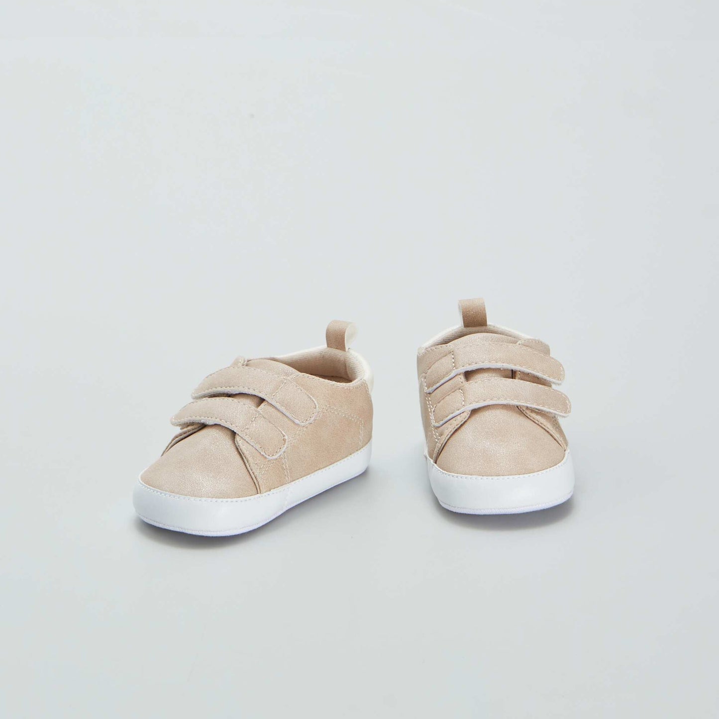 Baskets bicolores scratchs Beige