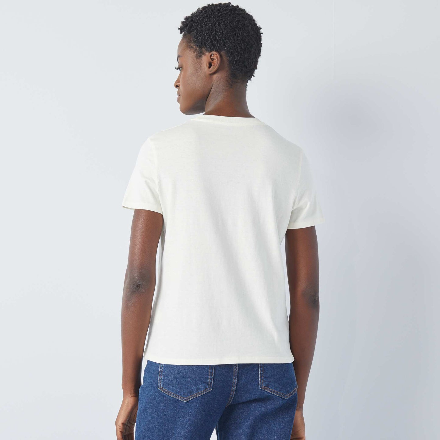T-shirt en jersey imprim Blanc'full love'